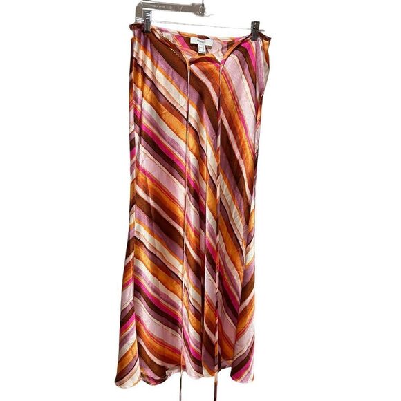 Forever 21 Plus Size Satin Striped midi Slip Skirt, 0X - Picture 6 of 10